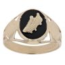 9t Yellow Gold Onyx Football Boot Signet Ring