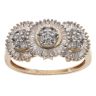 9ct Yellow Gold 1.00ct Brilliant And Baguette Cut Diamond Cluster Ring