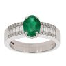 18ct White Gold Emerald and Diamond Ring