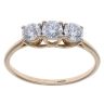 9ct Yellow Gold 1.00ct Brilliant Cut Lab Grown Diamond Trilogy Ring
