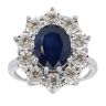 9ct White Gold 1ct Diamond And Sapphire Cluster Ring
