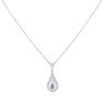 18ct White Gold 0.40ct Brilliant Cut Diamond and Sapphire Cluster Pendant and Chain 16"