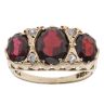 9ct Yellow Gold Garnet and Cubic Zirconia Fancy Ring