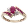 9ct Yellow Gold 0.05ct Diamond and Ruby Cluster Ring