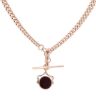9ct Rose Gold Albert T-Bar Fob Chain 18"