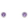 925 Sterling Silver Amethyst Solitaire Stud Earrings