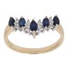 18ct Yellow Gold 0.10ct Diamond and Sapphire Wishbone Ring