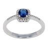 Silver Cubic Zirconia And Blue Gemstone Cluster Ring by Icesia