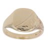 9t Yellow Gold Patterned Signet Ring