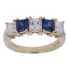 14ct Yellow Gold Sapphire and Cubic Zirconia Ring