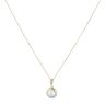 9ct Yellow Gold 0.02ct Diamond and Pearl Pendant and Chain 18"