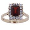 9ct Yellow Gold Cubic Zirconia and Garnet Fancy Ring