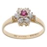 9ct Yellow 0.05ct Ruby and Cubic Zirconia Cluster Ring