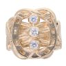 9ct Yellow Gold Cubic Zirconia Horseshoe Ring
