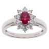 18ct White Gold 0.47ct Brilliant Cut Diamond and Ruby Cluster Ring