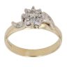9ct Yellow Gold 0.15ct Brilliant Cut Diamond Twist Cluster Ring