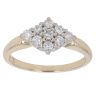 9ct Yellow Gold 0.33ct Brilliant Cut Diamond Cluster Ring
