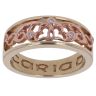 9ct Yellow and Rose Gold 0.05ct Diamond Cariad Hearts Clogau Ring