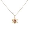 9ct Yellow and Rose Gold Clogau Daffodil Pendant and Curb Chain 22"