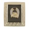 14ct Yellow Gold Cubic Zirconia Horse Shoe Greek Key Signet Ring