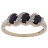 9ct Yellow Gold 0.05ct Diamond and Sapphire Fancy Ring