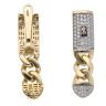 14ct Yellow Gold Monaco Classic Pave Drop Earrings