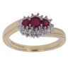 18ct Yellow Gold 0.10ct Diamond and Ruby Cluster Ring