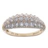 9ct Yellow Gold Cubic Zirconia Three Row Ring