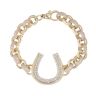 9ct Yellow Gold Cubic Zirconia Horseshoe Belcher Bracelet 5.5"