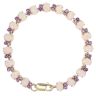 9ct Yellow Gold Created Blue Opal and Amethyst Bracelet 7"