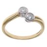18ct Yellow Gold 0.40ct Brilliant Cut Diamond Two Stone Fancy Ring