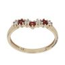 9ct Yellow Gold Cubic Zirconia and Garnet Wishbone Ring