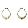 9ct Yellow Gold Wing And Heart Creole Earrings