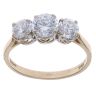 14ct Yellow Gold Cubic Zirconia Three Stone Ring