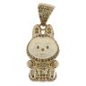 14ct Yellow Gold Brown Gemstone Bunny Pendant