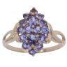 9ct Yellow Gold Tanzanite Cluster Ring