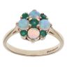 9ct Yellow Gold Emerald and Opal Cluster Ring