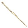 14ct Yellow Gold Monaco ID Curb Cubic Zirconia Pave Lock Bracelet 5.5"