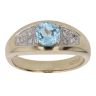 9ct Yellow Gold 0.06ct Diamond Created Topaz Ring