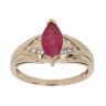 9ct Yellow Gold Ruby and Cubic Zirconia Single Stone Ring