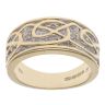 9ct Yellow Gold 0.05ct Diamond Patterned Signet Ring