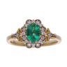 18ct Yellow Gold Emerald And Diamond Cluster Ring
