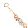 18ct Yellow, White and Rose Gold Fancy Bracelet 6.5"