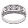 Silver Cubic Zirconia Trilogy Signet Ring