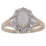 9ct Yellow Gold 0.05ct Diamond and Opal Cluster Ring