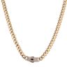 14ct Yellow Gold Monaco Classic Pave Lock Curb Chain 22"
