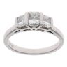 18ct White Gold 1.00ct Modified Step Cut Trilogy Ring