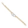9ct Yellow Gold Cubic Zirconia Heart Bracelet 6"