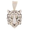 9ct Yellow Gold Cubic Zirconia and Green Gemstone Tiger Pendant