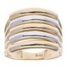 14ct Yellow And White Gold Five Row Ring